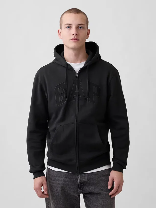 Sweat à capuche zippé pour adulte Vintagesoft Arch Logo
