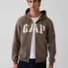Sweat à capuche zippé pour adulte Vintagesoft Arch Logo