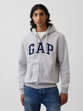 Sweat à capuche zippé pour adulte Vintagesoft Arch Logo