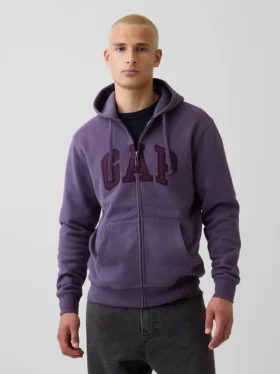 Sweat à capuche zippé pour adulte Vintagesoft Arch Logo