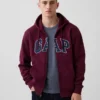 Sweat à capuche zippé pour adulte Vintagesoft Arch Logo