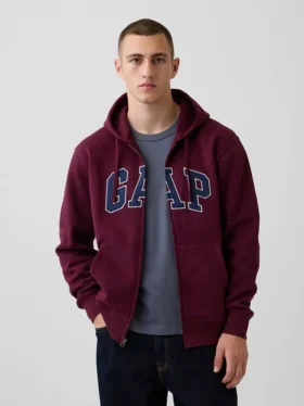 Sweat à capuche zippé pour adulte Vintagesoft Arch Logo