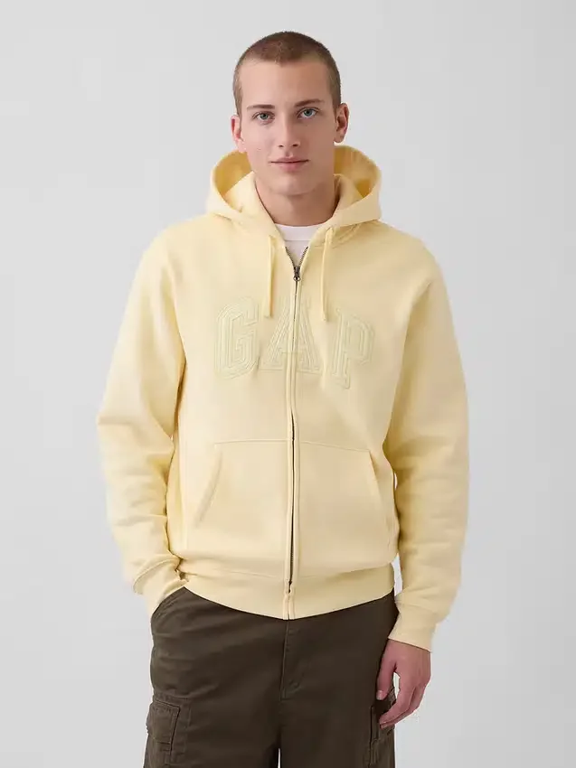 Sweat à capuche zippé pour adulte Vintagesoft Arch Logo