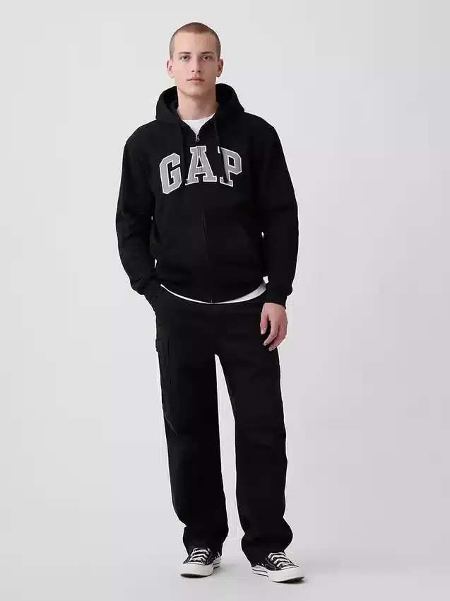 Sweat à capuche zippé pour adulte Vintagesoft Arch Logo