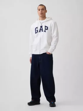 Sweat à capuche zippé pour adulte Vintagesoft Arch Logo