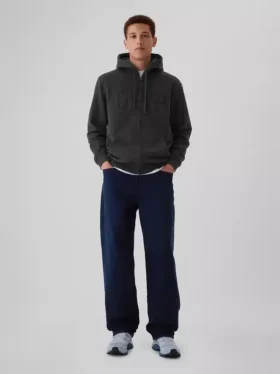 Sweat à capuche zippé pour adulte Vintagesoft Arch Logo