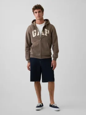 Sweat à capuche zippé pour adulte Vintagesoft Arch Logo