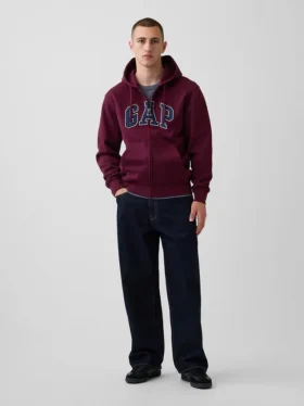 Sweat à capuche zippé pour adulte Vintagesoft Arch Logo