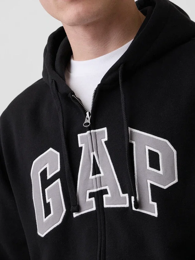 Sweat à capuche zippé pour adulte Vintagesoft Arch Logo