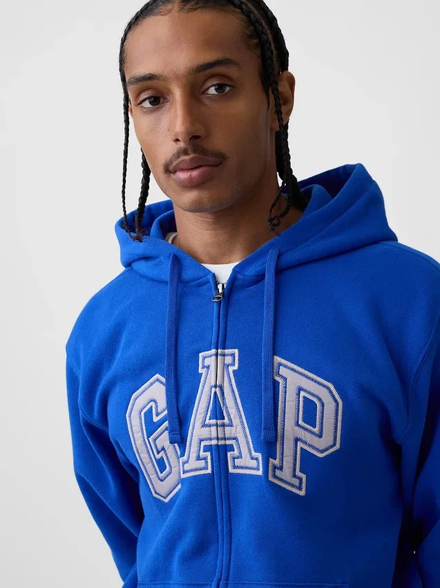 Sweat à capuche zippé pour adulte Vintagesoft Arch Logo