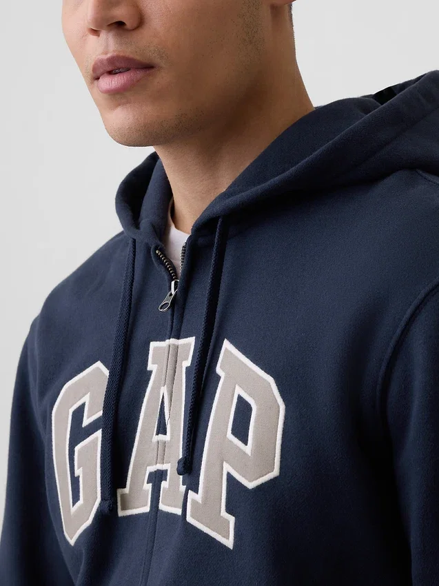 Sweat à capuche zippé pour adulte Vintagesoft Arch Logo