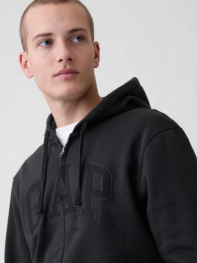 Sweat à capuche zippé pour adulte Vintagesoft Arch Logo