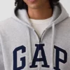 Sweat à capuche zippé pour adulte Vintagesoft Arch Logo