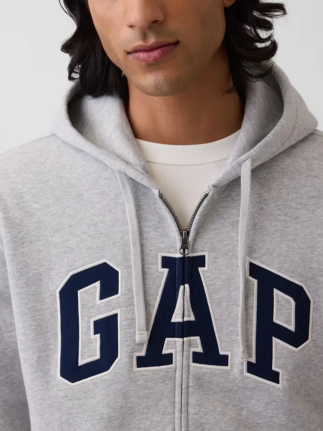 Sweat à capuche zippé pour adulte Vintagesoft Arch Logo