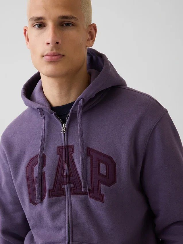 Sweat à capuche zippé pour adulte Vintagesoft Arch Logo