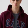 Sweat à capuche zippé pour adulte Vintagesoft Arch Logo