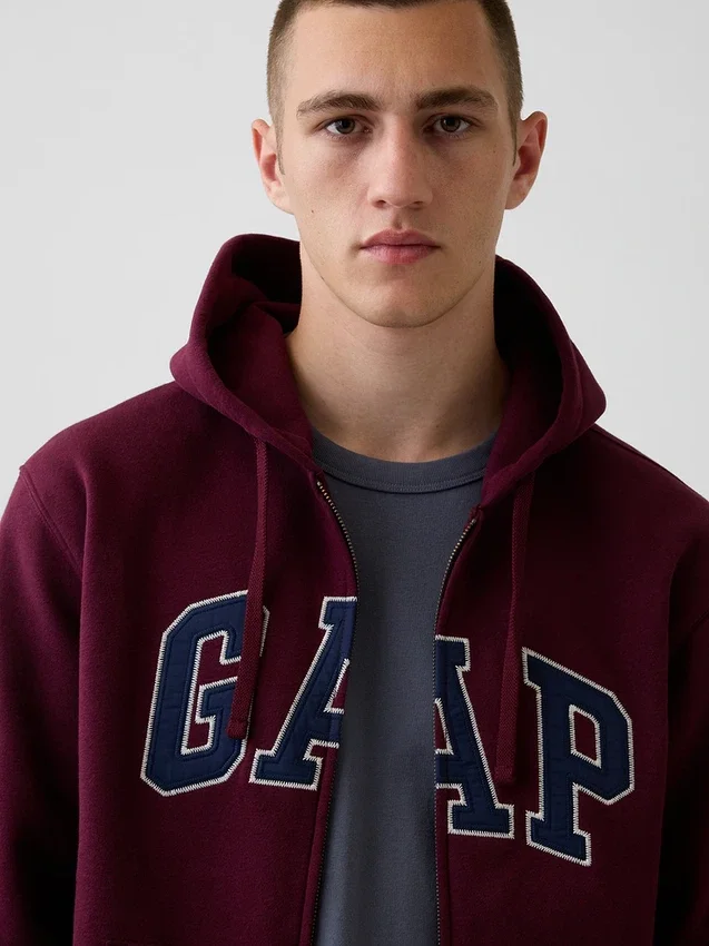 Sweat à capuche zippé pour adulte Vintagesoft Arch Logo