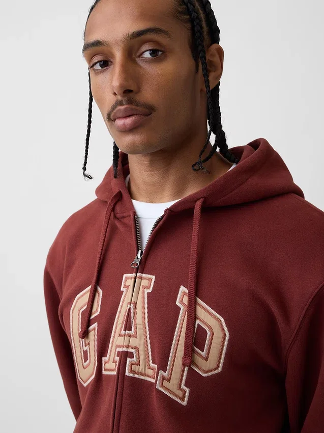 Sweat à capuche zippé pour adulte Vintagesoft Arch Logo