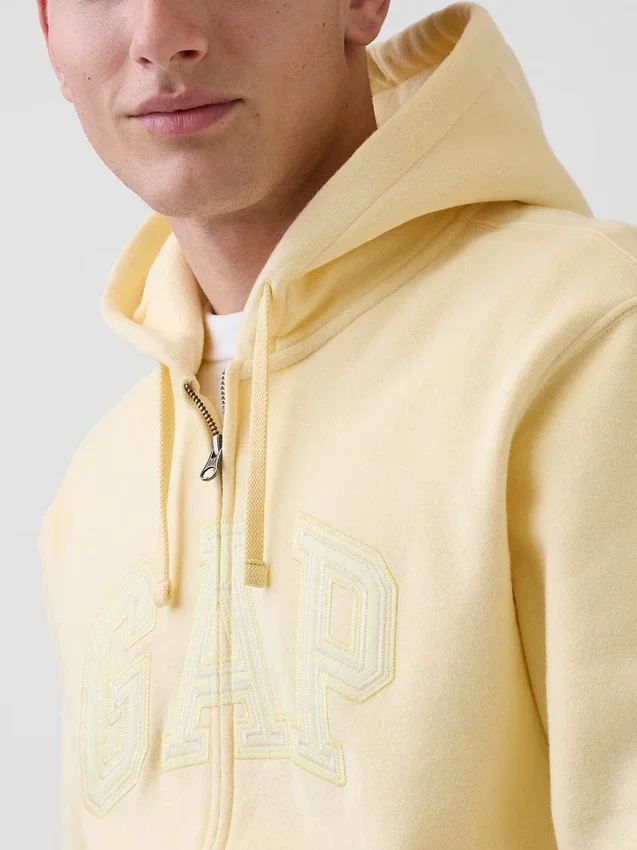 Sweat à capuche zippé pour adulte Vintagesoft Arch Logo