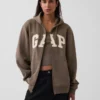 Sweat à capuche zippé pour adulte Vintagesoft Arch Logo