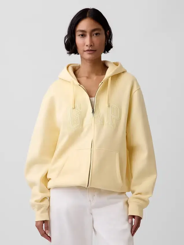 Sweat à capuche zippé pour adulte Vintagesoft Arch Logo