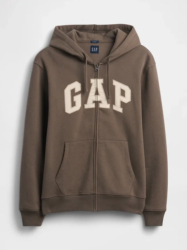 Sweat à capuche zippé pour adulte Vintagesoft Arch Logo