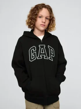 Sweat à capuche zippé pour enfant avec logo Vintagesoft
