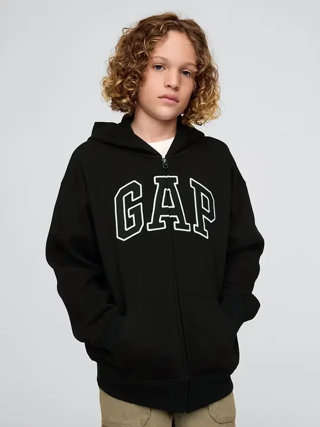 Sweat à capuche zippé pour enfant avec logo Vintagesoft