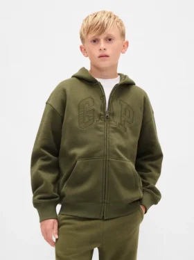 Sweat à capuche zippé pour enfant avec logo Vintagesoft