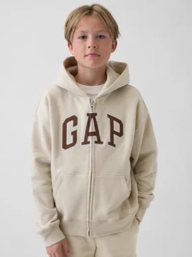 Sweat à capuche zippé pour enfant avec logo Vintagesoft