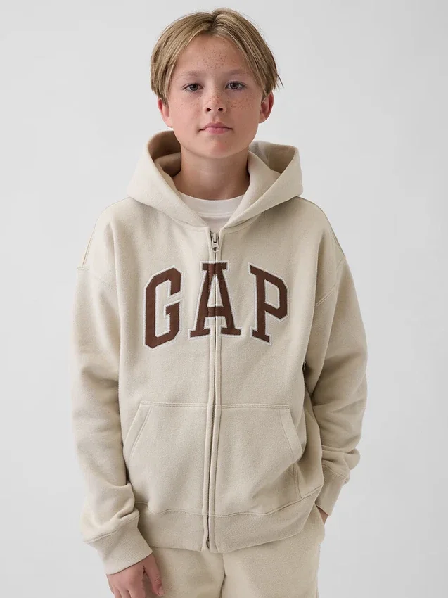 Sweat à capuche zippé pour enfant avec logo Vintagesoft
