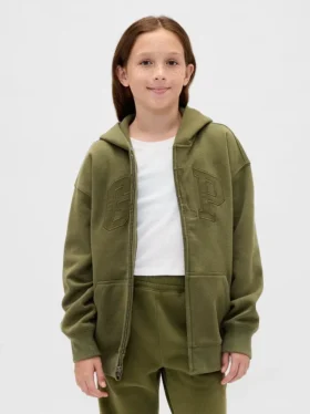 Sweat à capuche zippé pour enfant avec logo Vintagesoft