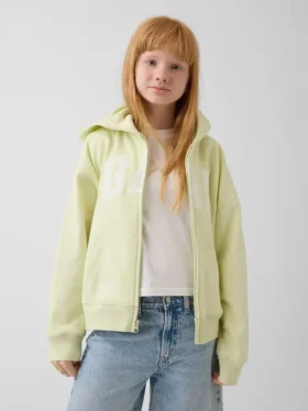Sweat à capuche zippé pour enfant avec logo Vintagesoft