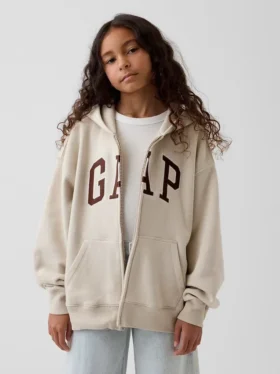 Sweat à capuche zippé pour enfant avec logo Vintagesoft