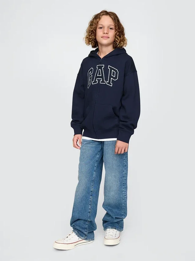 Sweat à capuche zippé pour enfant avec logo Vintagesoft