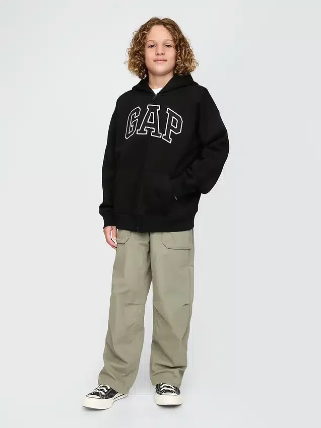 Sweat à capuche zippé pour enfant avec logo Vintagesoft