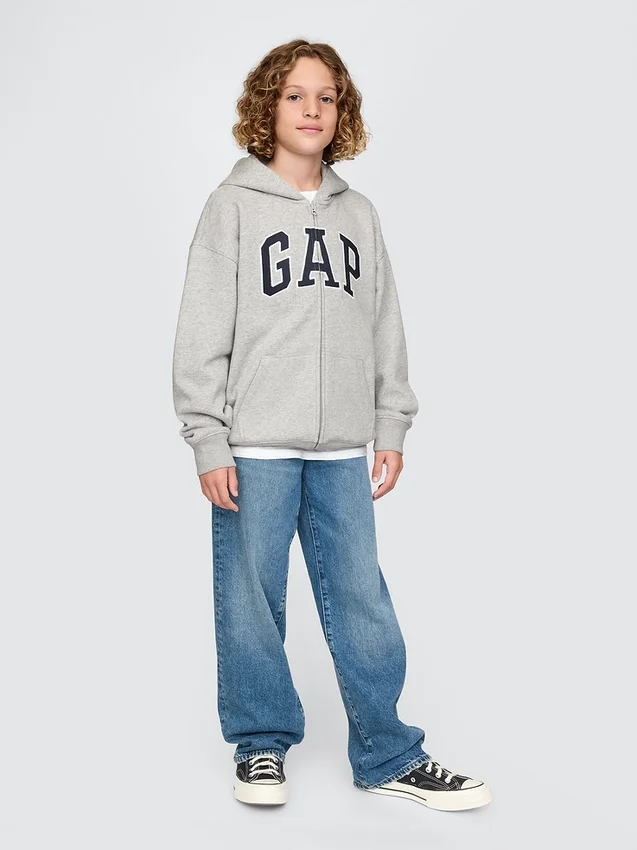 Sweat à capuche zippé pour enfant avec logo Vintagesoft