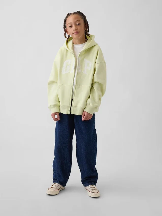 Sweat à capuche zippé pour enfant avec logo Vintagesoft