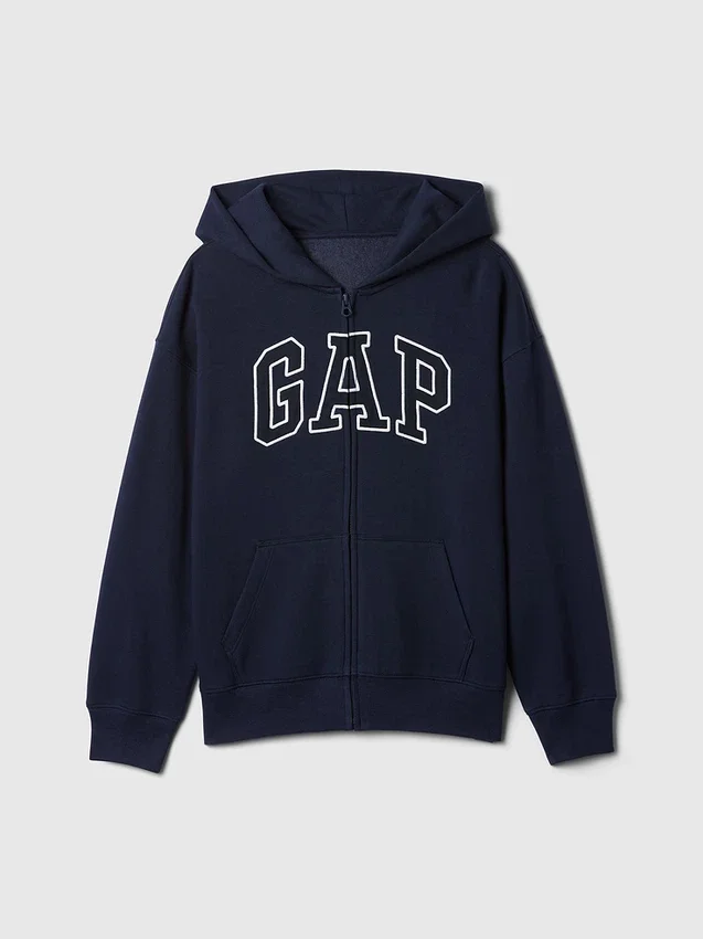 Sweat à capuche zippé pour enfant avec logo Vintagesoft