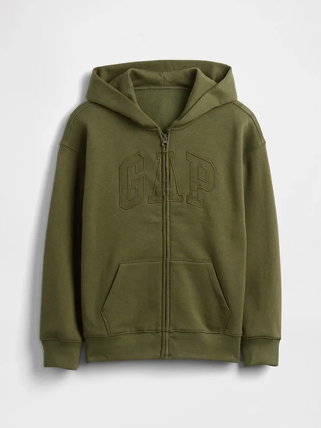 Sweat à capuche zippé pour enfant avec logo Vintagesoft