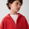 Sweat à capuche zippé pour enfant Vintagesoft à la coupe décontractée et logo