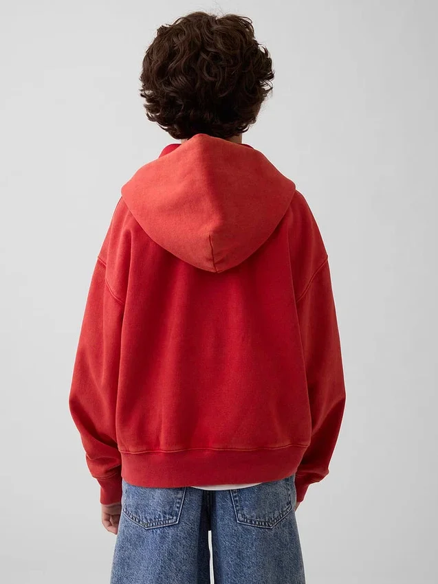 Sweat à capuche zippé pour enfant Vintagesoft à la coupe décontractée et logo