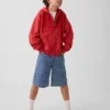 Sweat à capuche zippé pour enfant Vintagesoft à la coupe décontractée et logo
