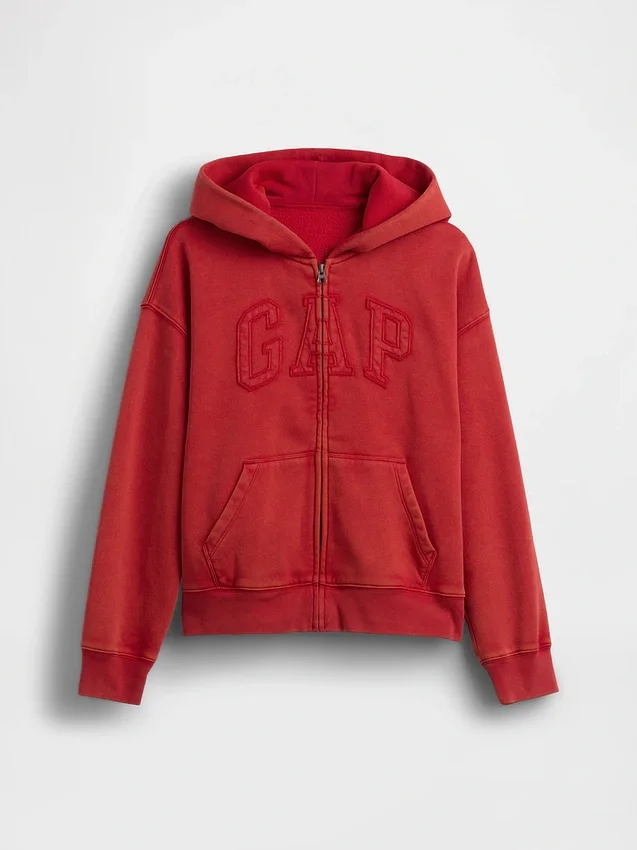 Sweat à capuche zippé pour enfant Vintagesoft à la coupe décontractée et logo