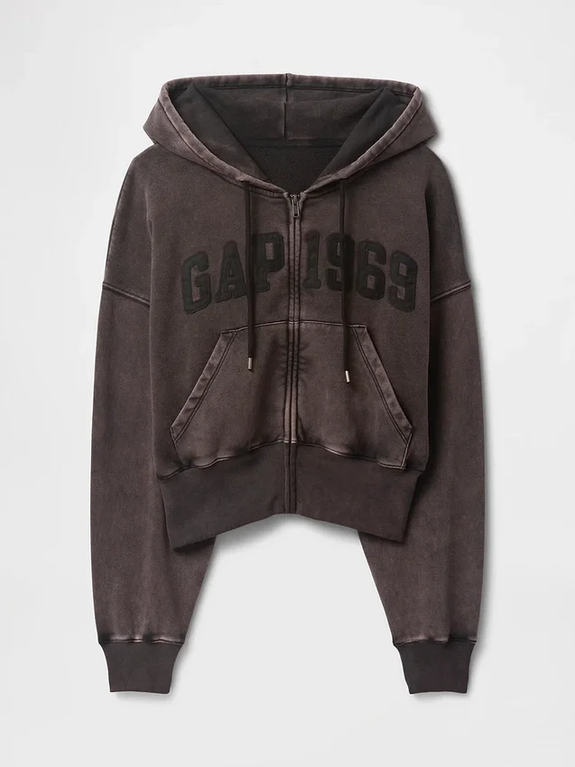 Sweat à capuche zippé Vintagesoft