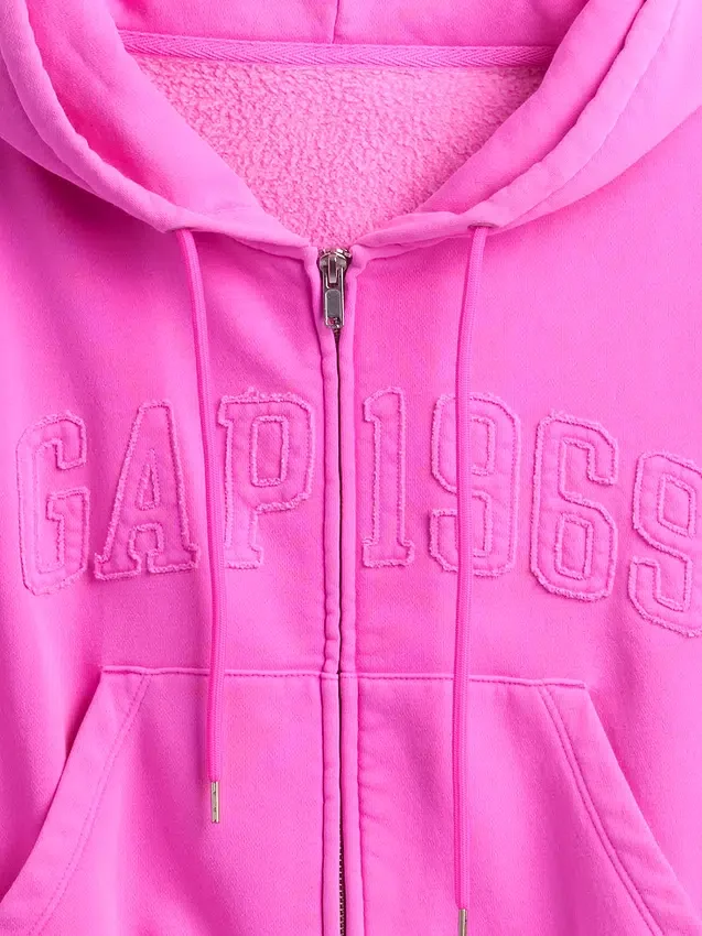 Sweat à capuche zippé Vintagesoft avec logo 1969