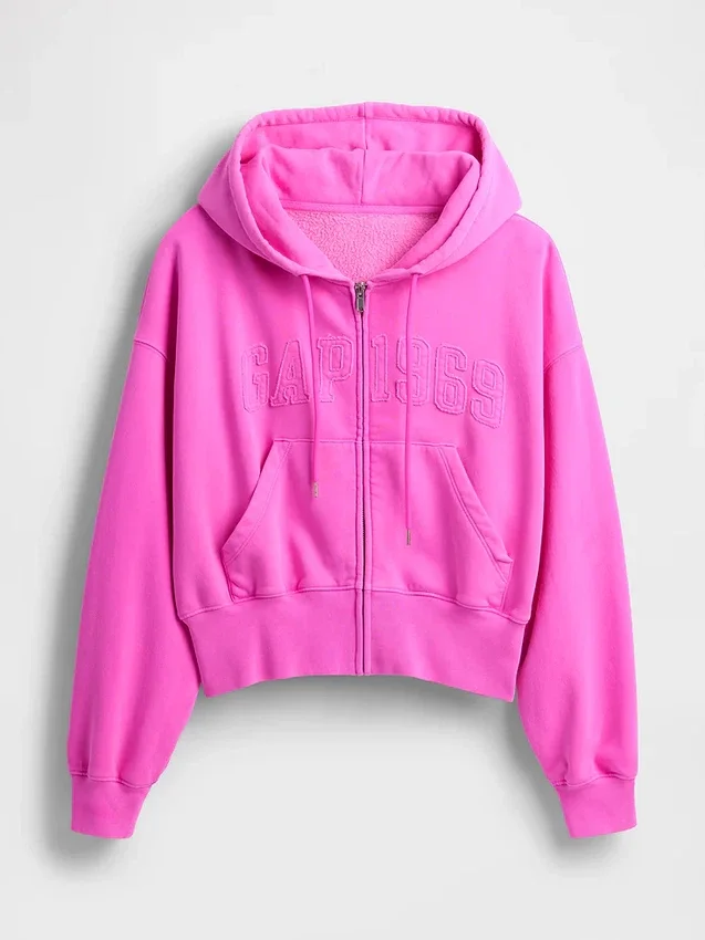 Sweat à capuche zippé Vintagesoft avec logo 1969