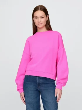 Sweat-shirt à col rond et coupe légèrement raccourcie Vintagesoft