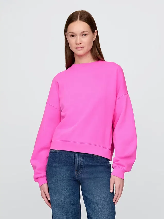 Sweat-shirt à col rond et coupe légèrement raccourcie Vintagesoft