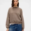 Sweat-shirt à col rond et coupe légèrement raccourcie Vintagesoft